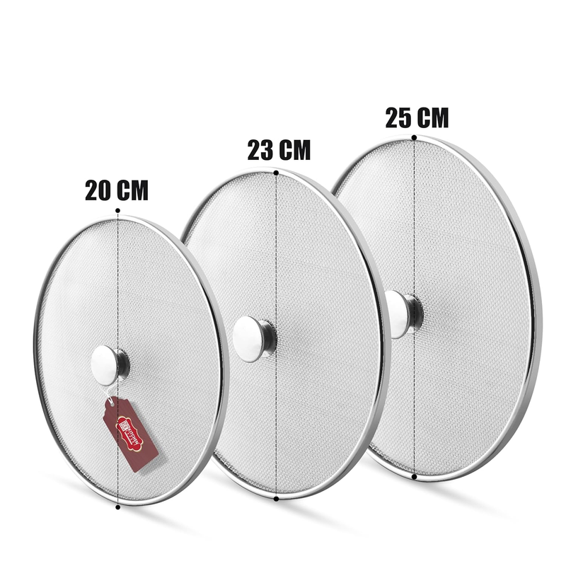 Kitchen Expert Steel Net Cover Jali| Set Of 3 (20cm, 23cm, 25cm)| Milk Net Lids/Tope/Chiba 